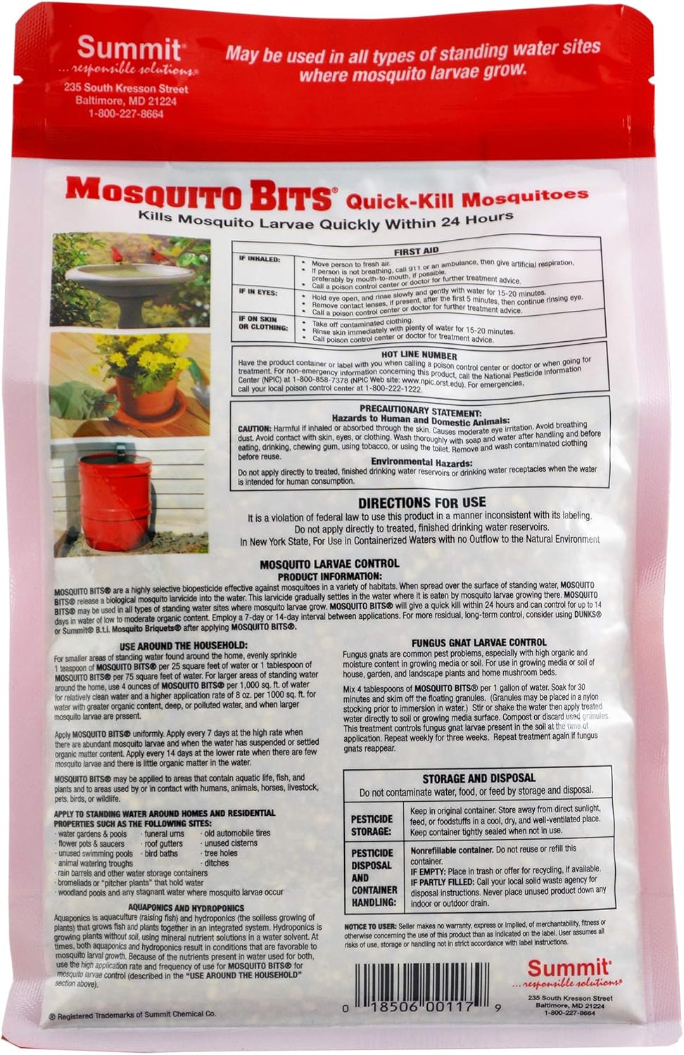 Mosquito Control Made Easy with SUMMIT CHEMICAL CO 117-6 30OZ Mosquito Bits