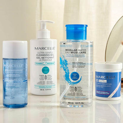 Marcelle Sanfte Augen Make-up Entferner Pads, Sensible Augen, Wasserfestes Make-up Entfernen, Hypoallergen, Parfümfrei, Parabenfrei, Alkoholfrei, Tierversuchsfrei, 85 Pads