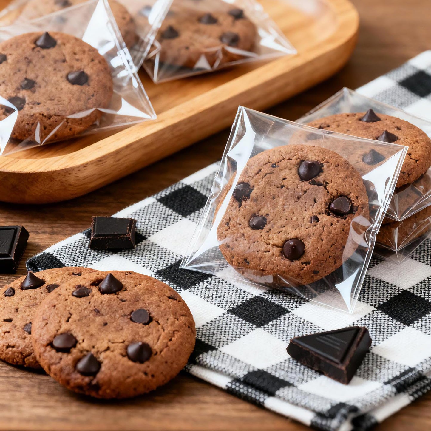 Selbstklebende Zellophanbeutel, 5x7 Zoll Keksbeutel, durchsichtige, wiederverschließbare Zellophanbeutel selbstklebend zum Verpacken von Geschenken, Produkten, 100 Stück