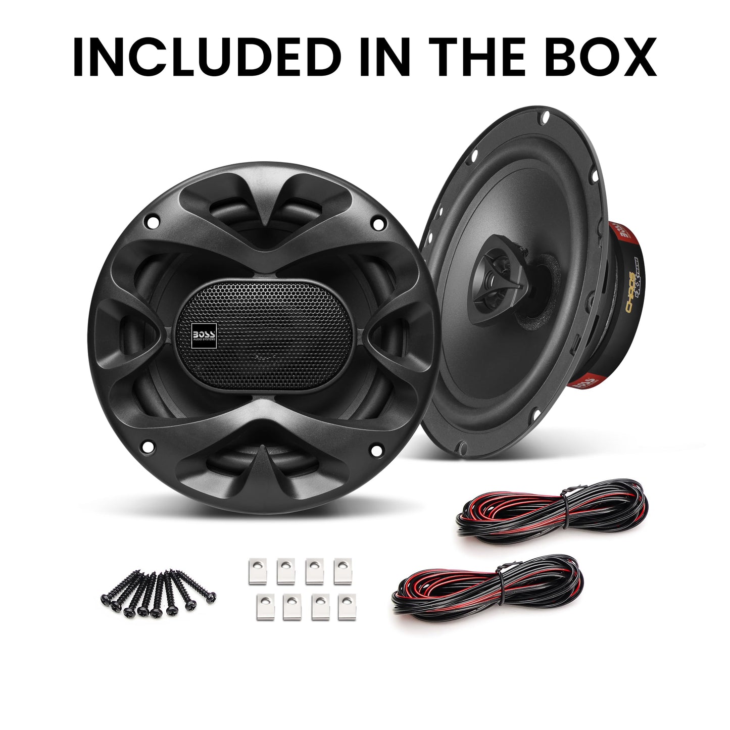 BOSS Audio Systems CH6530 Chaos Series 6,5 Zoll Auto Lautsprecher - 300 Watt (Paar), 3 Wege, Full Range, Hochtöner, Koaxial, Paarweise verkauft