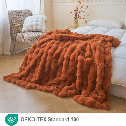 LIFEREVO Fluffy Faux Rabbit Fur Bubble Throw Review: A Soft, Stylish, and Versatile Blanket