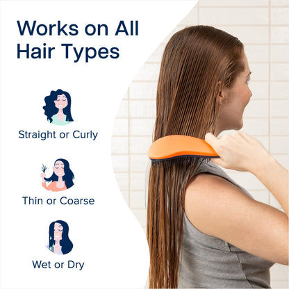 Crave Naturals Glide Thru Entwirrbürste für Erwachsene und Kinder. Entwirrbürste für natürliches, lockiges, glattes, nasses oder trockenes Haar. Haarbürsten für Frauen. Stylingbürste (Blau)