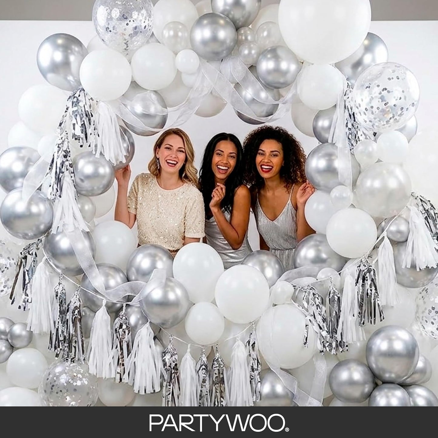 PartyWoo White Balloons 140 pcs Different Sizes of 18 12 10 5 Inch White Balloons Arch Kit Garland for Wedding Baby Shower Birthday Bridal Shower Graduation Engagement Party Decorations White-Y13