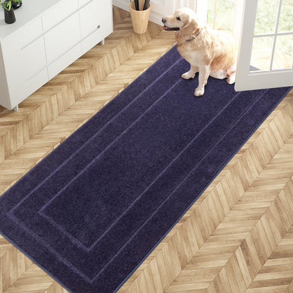 PURRUGS Dirt Trapping Door Mat 32" x 70", Non-Slip/Skid Machine Washable Entryway Rug, Dog Doormat, Super Absorbent Welcome Mat for Muddy Wet Shoes and Paws, Grayish Brown
