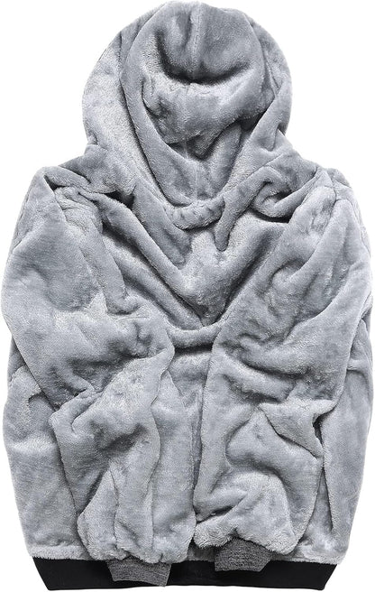 Herren-Hoodie, schweres Fleece-Futter, verdickt, warm, mit Kängurutasche für Outdoor und Freizeit