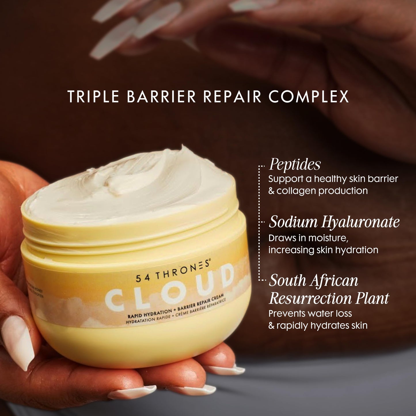 54 Thrones Daily Moisturizing Body Cream Lotion, Barrier Repair Cloud Cream, African Shea Butter Skin Care, Ugandan Vanilla & Ethiopian Honey