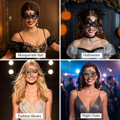 8Pcs Mardi Gras Masquerade Mask for Women Vintage Antique Lace Venetian Mask for Halloween Masquerade Party