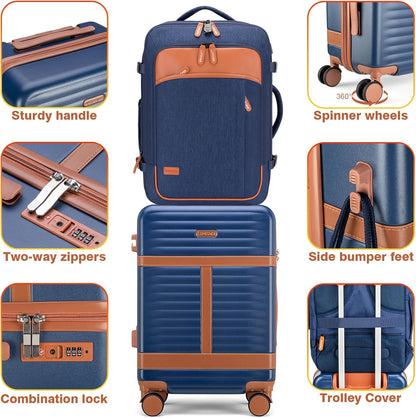 Lumesner Handgepäck Rucksack, extra großer 40L Flugzugelassener Reiserucksack für Damen & Herren