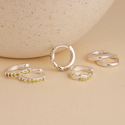 Inerney 14K Gold Plated Huggie Hoop Earrings for Women, Small Sterling Silver Earring Set Hypoallergenic Cartilage Helix Stacks, Mini Dainty Cute Trendy Birthstone Jewelry Gift for Multiple Piercings