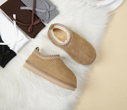 SMajong Kinder Hausschuhe Plüsch Warm Mädchen Flauschige Hausschuhe Jungen Plateau Pantoffeln Slip-on Schuhe Winter Innen Außen