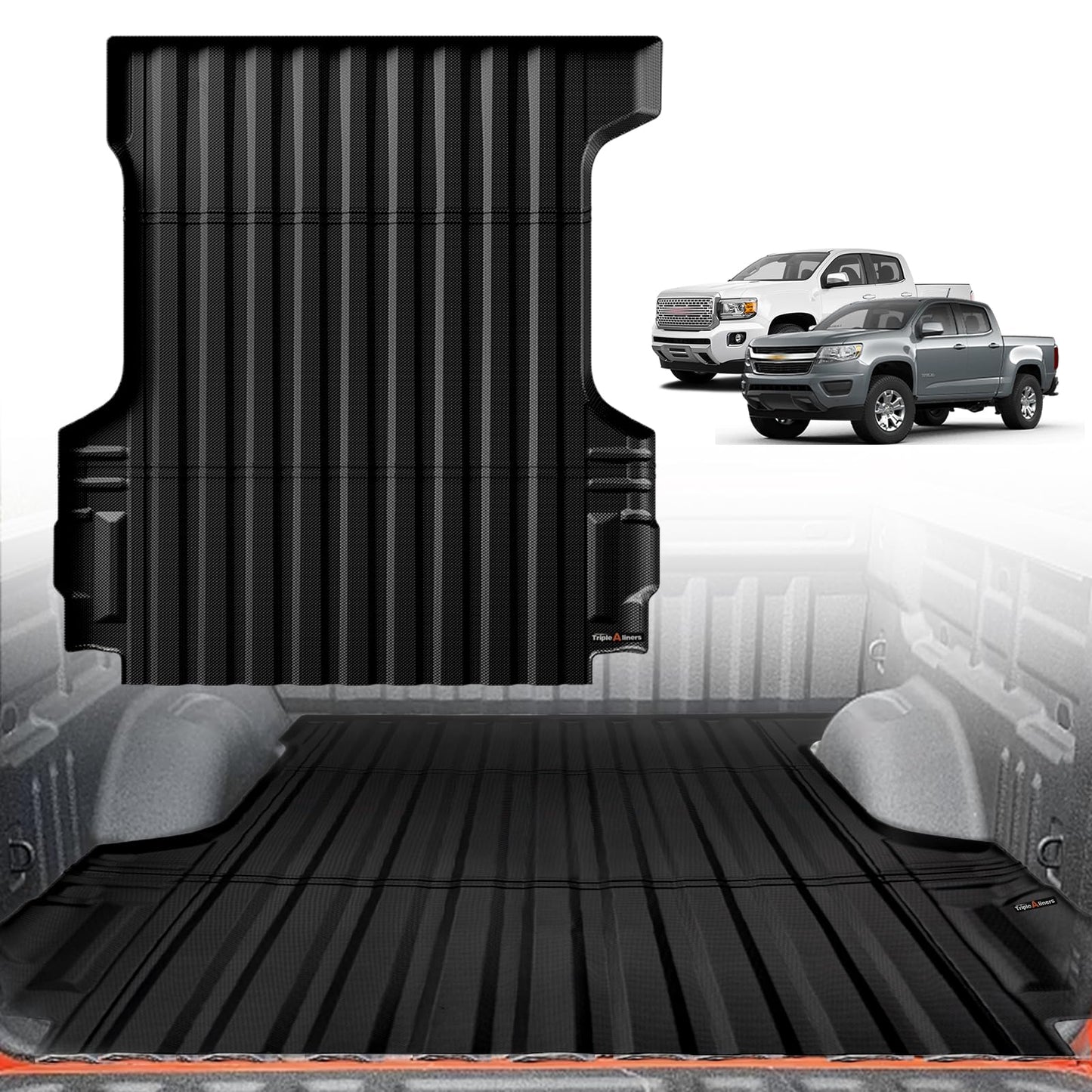 TripleAliners Truck Mat Compatible with 2019-2026 Chevy Silverado 1500 / GMC Sierra 1500 6.6FT Accessories, Truck Bed Mat Heavy Duty Custom Fit All Weather Protection TPE Pickup Liner, Standard Bed