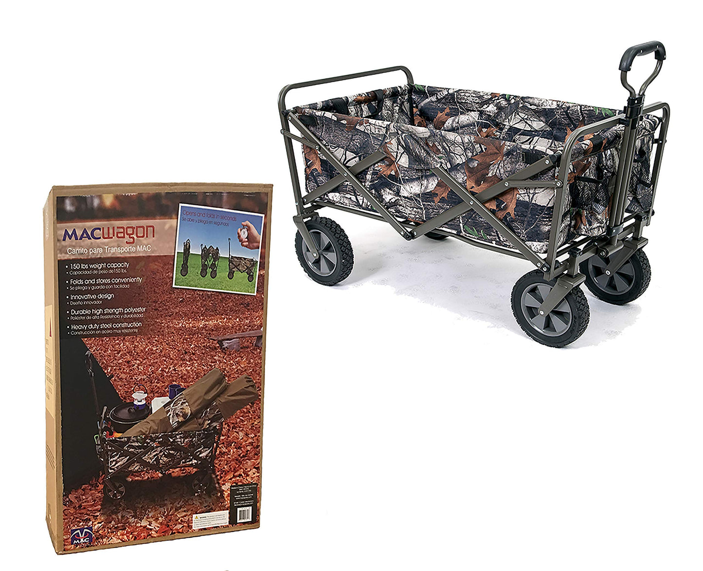 Mac Sports Collapsible Folding Outdoor Utility Wagon, Black