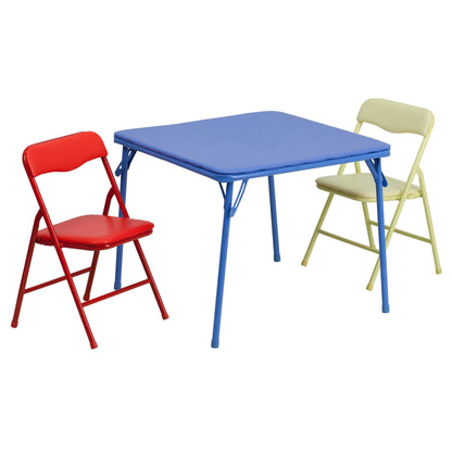 Flash Furniture Mindy Kids 5-Piece Folding Table and Chairs Set for Daycare and Classrooms, Children's Activity Table and Chairs Set, Black
