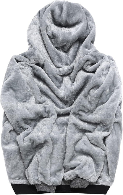 Herren-Hoodie, schweres Fleece-Futter, verdickt, warm, mit Kängurutasche für Outdoor und Freizeit