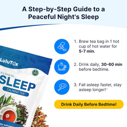 Wellamoon Sleep Patches & Lulutox Sleep Tea Bundle (84 Patches & 28 Servings)