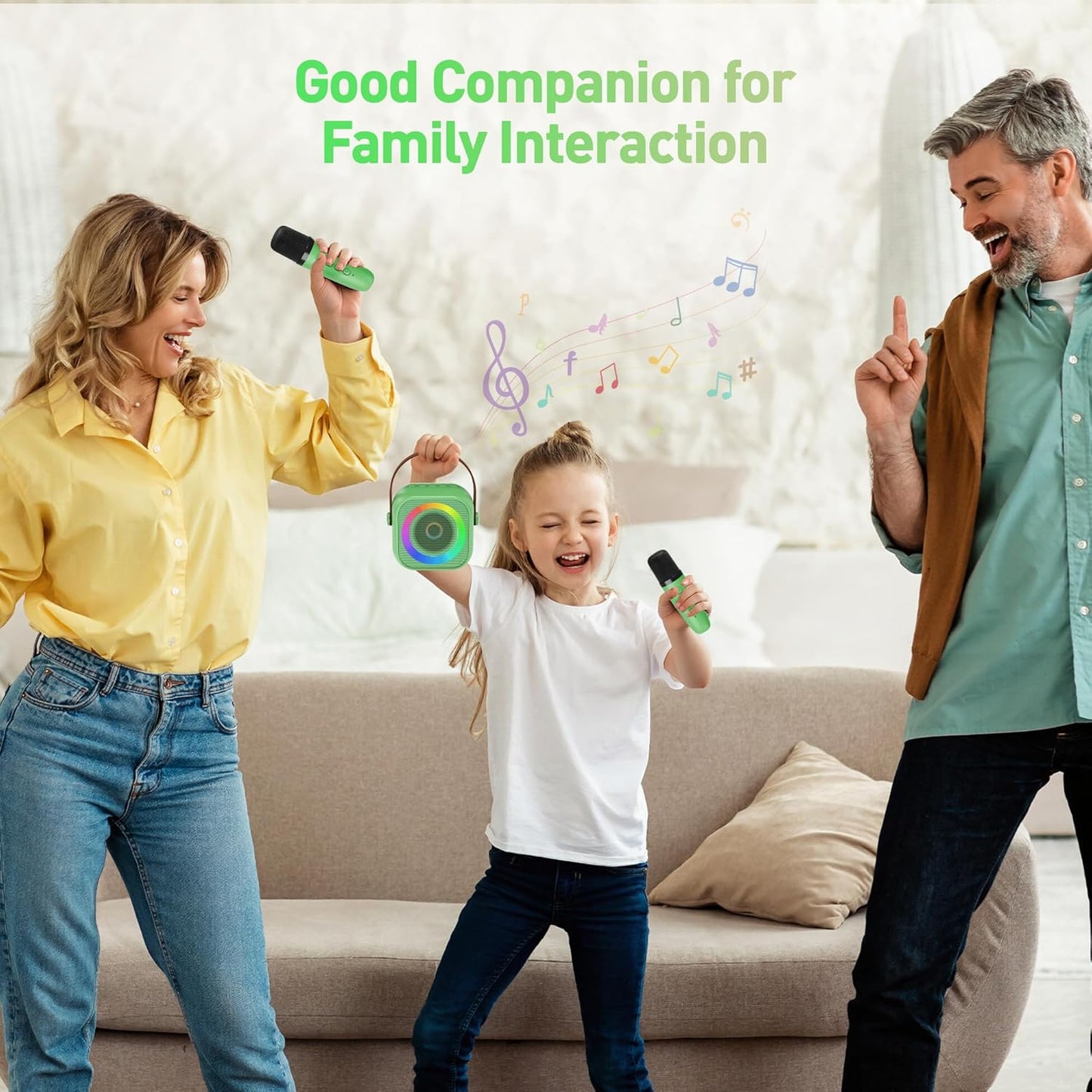 Mini Karaoke Machine for Kids Adults, Portable Bluetooth Speaker with 2 Wireless Microphone, Birthday Gifts for Girls Boys Ages 4, 5, 6, 7, 8, 9, 10, 12+ Years Old (Pinkcolor)