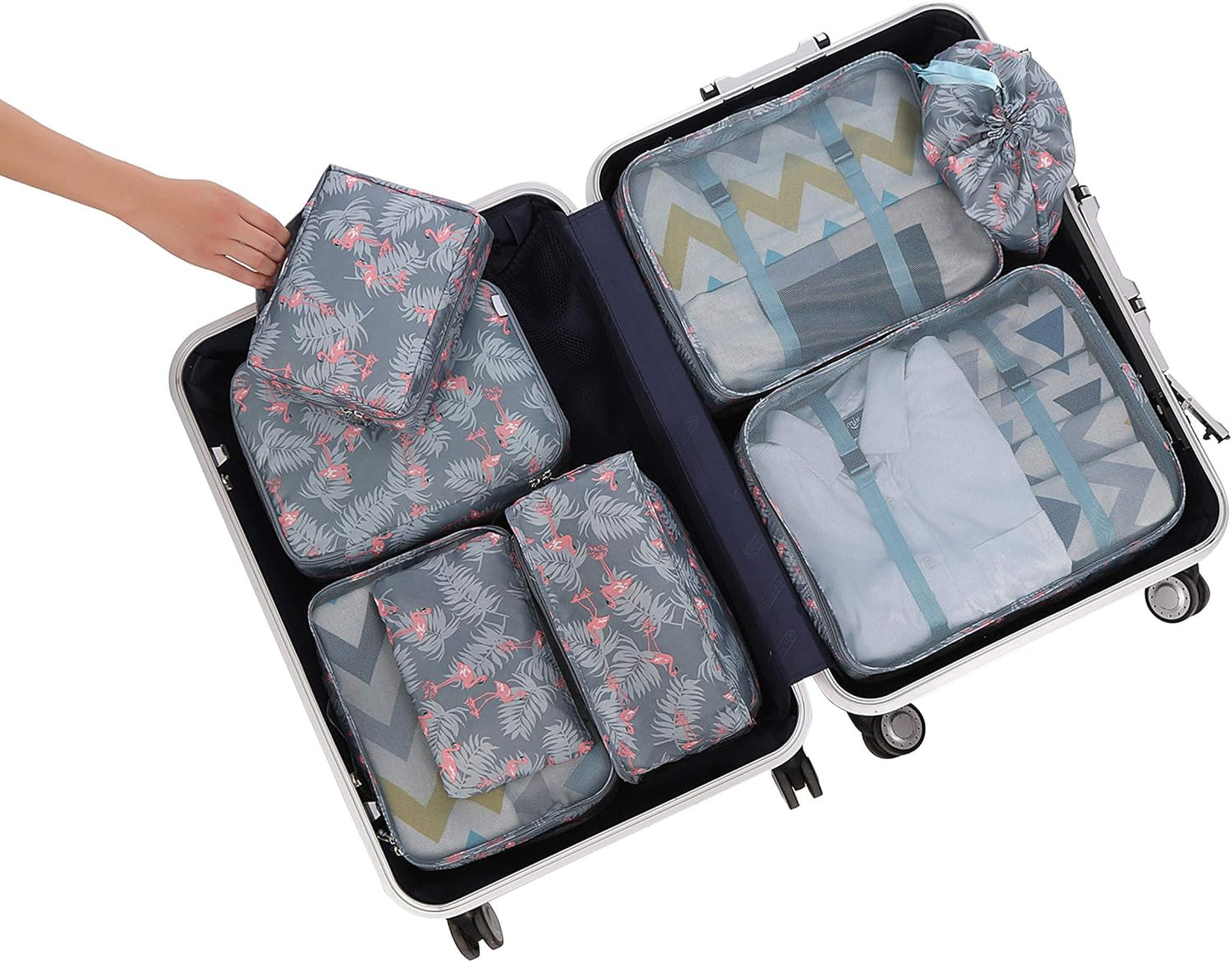 BAGAIL 8er Set Packwürfel Gepäckorganizer für Reisezubehör