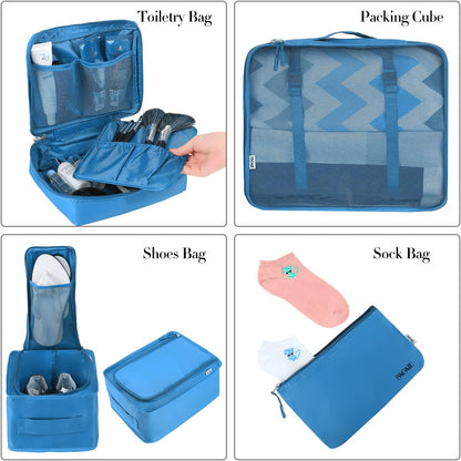 BAGAIL 8er Set Packwürfel Gepäckorganizer für Reisezubehör
