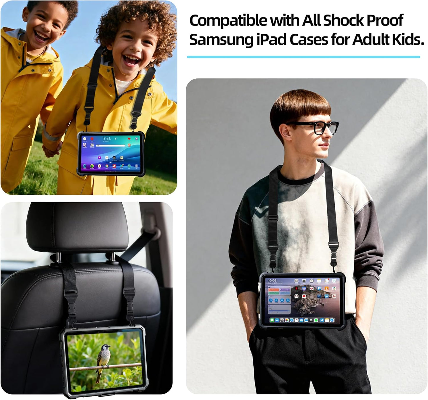 Gowjaw Adjustable Shoulder Strap for iPad, Camera, and More