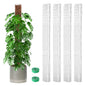 EOX 4 Pcs 24 Inch Plastic Moss Pole for Monstera, Large D Shaped Poles for Climbing Plants Work with Sphagnum Moss, 90 Inch Plant Stake Set of 4, Garden Ties