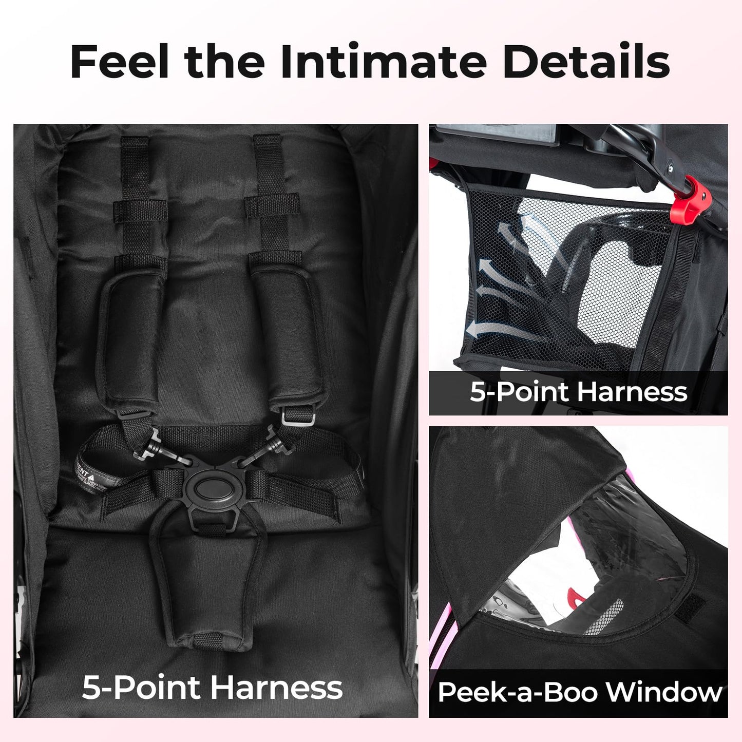 INFANS Jogging Stroller, Foldable Jogger with Air-Filled Tires Shock Absorbing Suspension Adjustable Backrest, Baby Running Strollers