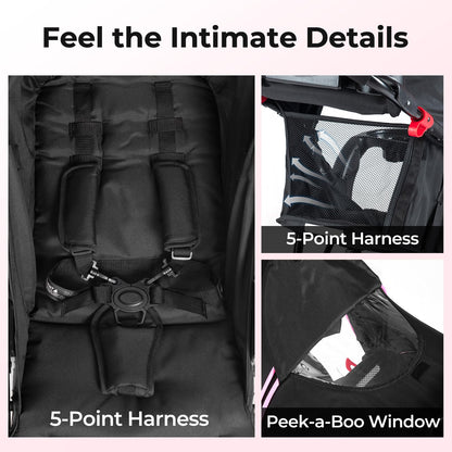 INFANS Jogging Stroller, Foldable Jogger with Air-Filled Tires Shock Absorbing Suspension Adjustable Backrest, Baby Running Strollers