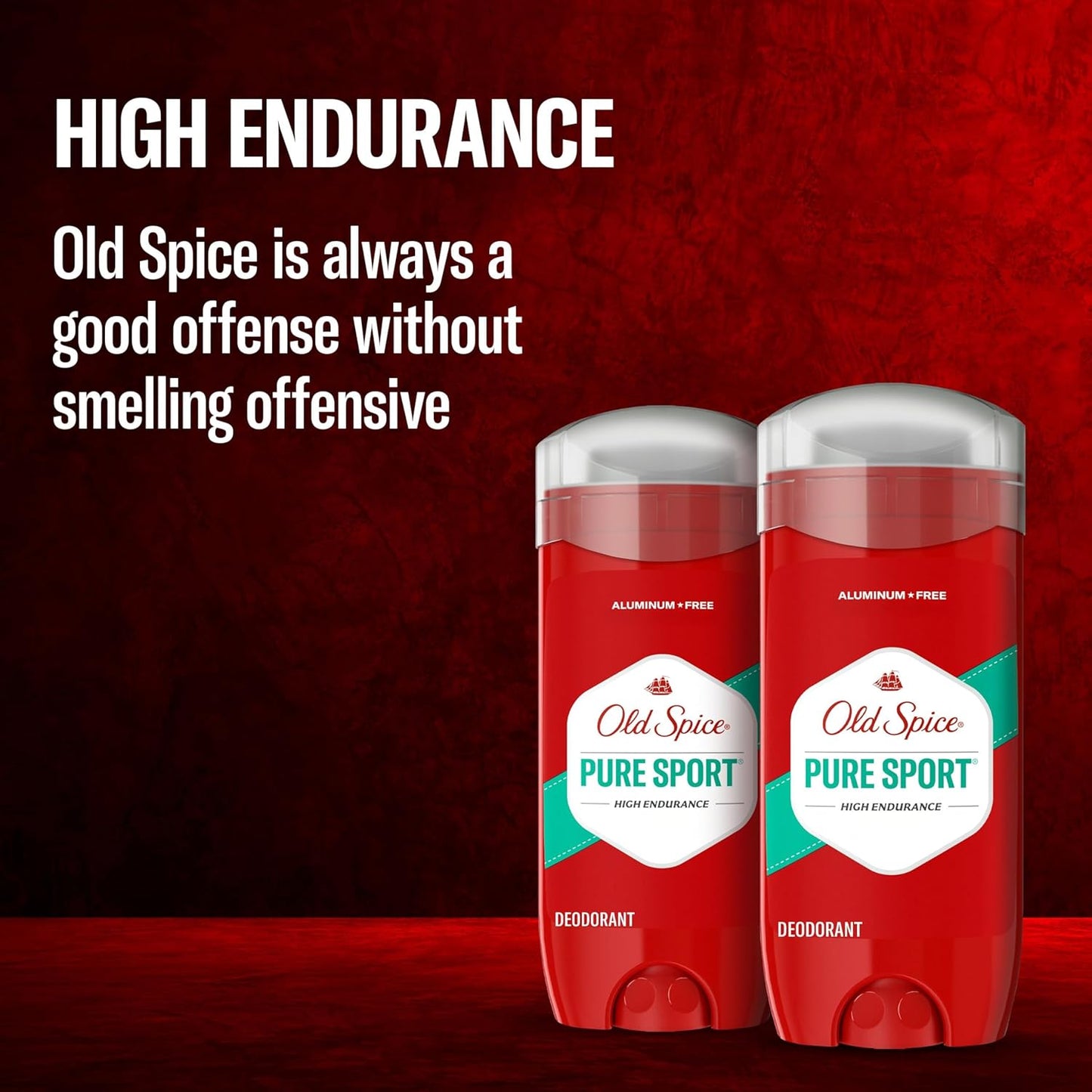 Old Spice High Endurance Deodorant für Herren, Aluminiumfrei, Pure Sport Duft, 107 g