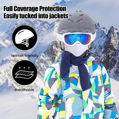 Kinder Sturmhaube Skimaske Kinder Schal Kinder Fleece Nackenwärmer Kälteschutz Gesichtsmaske für Jungen Mädchen Schwarz