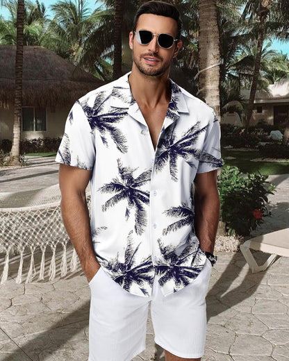 HMIYA Herren Hawaiihemden Kurzarm Button-Up Hemd Herren S-3XL