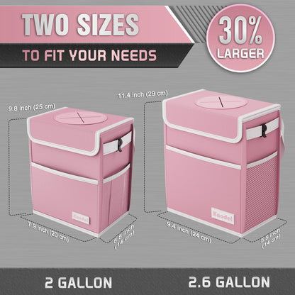 K KNODEL Car Trash Can, Waterproof Auto Garbage Can, Car Trash Can with Lid, Leak-Proof Car Storage Bag, Car Bin Hanging (Medium, Black)