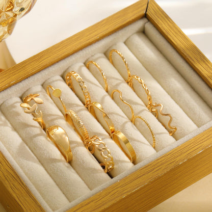 FAXHION 24-60 Pcs Gold Stackable Rings for Women, Knuckle Rings Chunky Gold Ring Set Dainty Stacking Cute Rings, Multiple Sizes Cute Jewelry Set Gift
