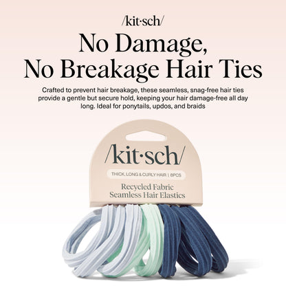 Kitsch Schwarze Haargummis ohne Haarschäden – Starke, dehnbare Haarbänder | Weiche Nylon-Pferdeschwanzhalter, ziepen nicht, ideal für Hochsteckfrisuren und Zöpfe | Ideale Geschenke für Frauen – Schwarz, 20 Stück