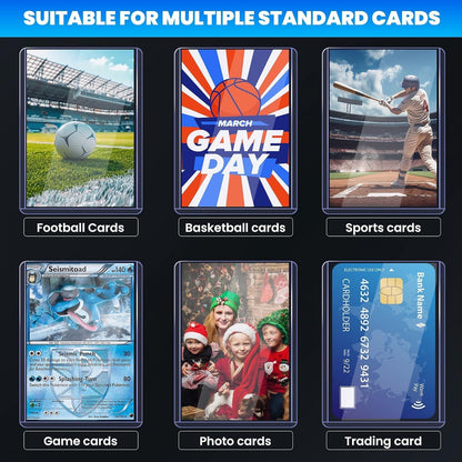 150 Hüllen Kartenhüllen Toploader für Karten, 3" x 4" Baseballkarten-Schutzhüllen, Sammelkarten-Hüllen Hartplastik passend für Baseball-, Footballkarten (50 Hard Sleeve + 100 Soft Sleeve)
