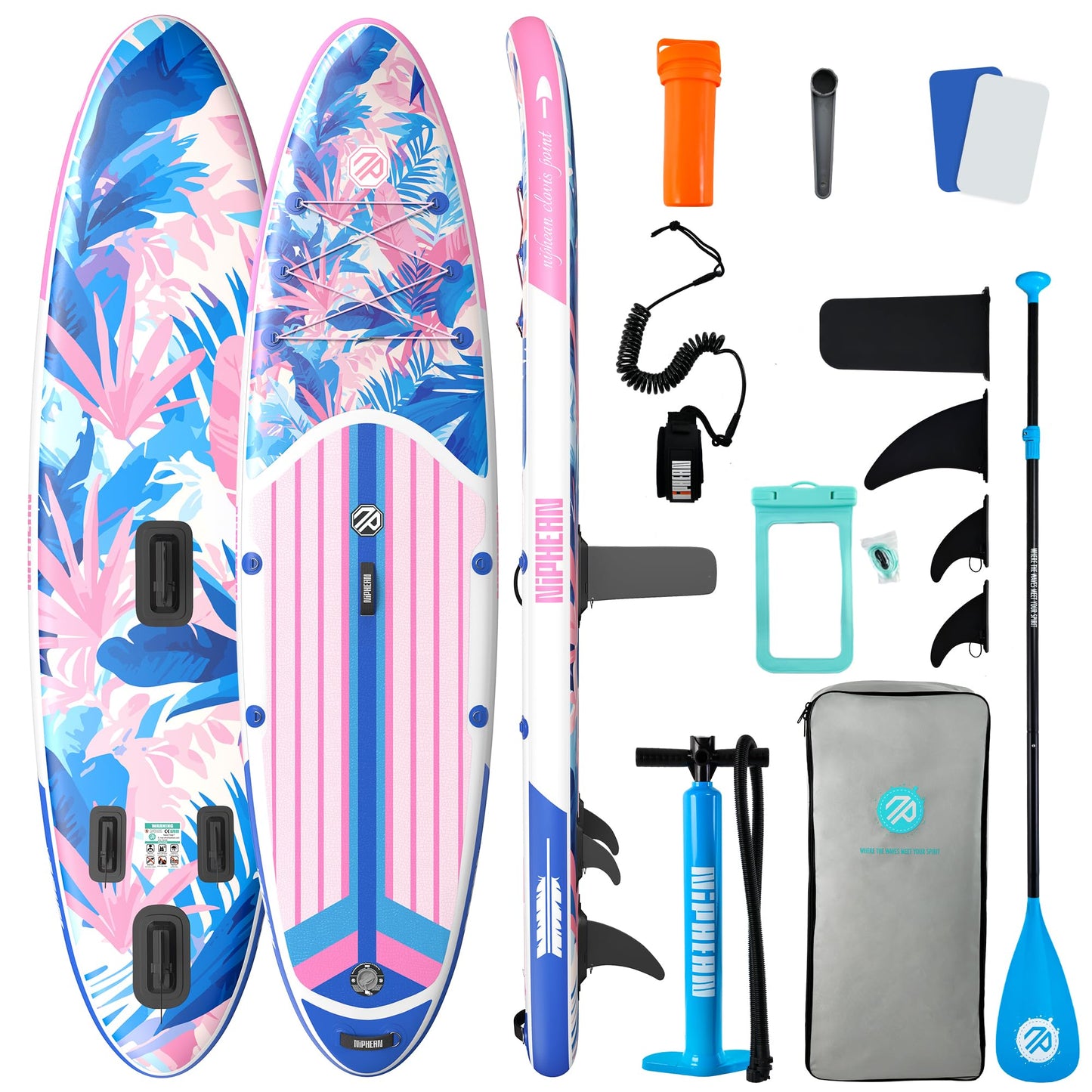 Niphean Inflatable Stand Up Paddle Board with SUP Accessories, Anti-Slip EVA Deck, 10’6’’ Inflatable Paddle Boards for Adults & Youth of All Skill Levels