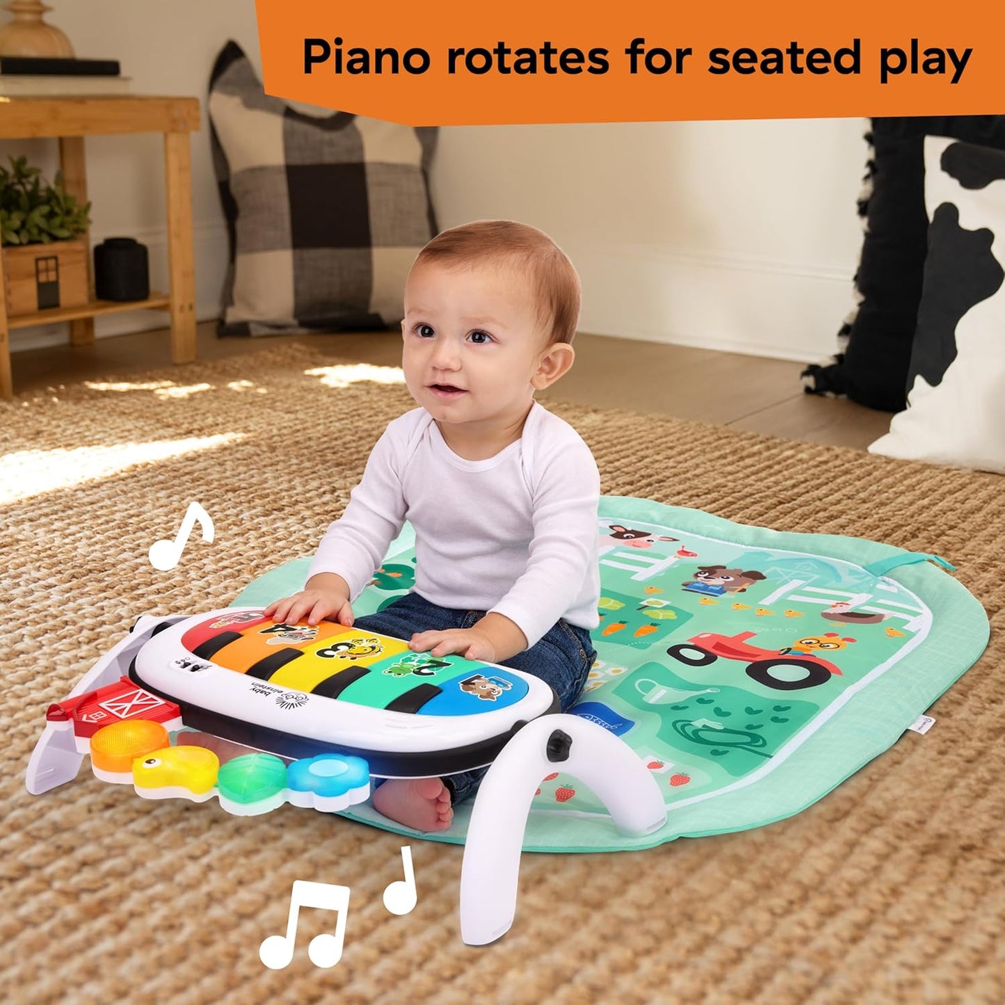 Baby Einstein 4-in-1 Kickin' Tunes Musik- und Sprachspielmatte und Klavier-Bauchlage-Aktivitätsmatte