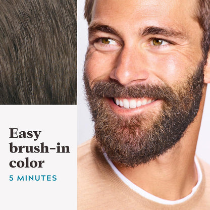 Just For Men Bart- & Schnurrbartfarbe, Bartfarbe für Männer mit inklusivem Pinsel für einfaches Auftragen, mit Biotin, Aloe und Kokosnussöl für gesundes Barthaar, Dunkelbraun, M-45 (1 Stück), Verpackung kann variieren