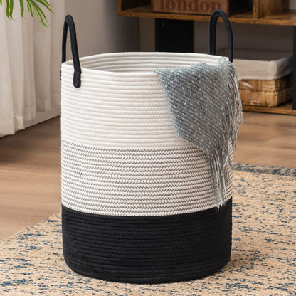 Woven Rope Laundry Hamper Basket by YOUDENOVA, 72L Tall Luandry Basket, Baby Nursery Hamper for Blanket Storage in Bedroom-Large-Jute