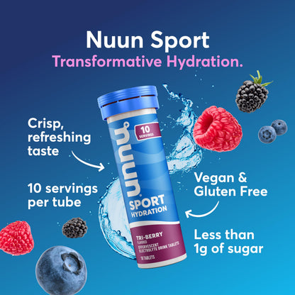Nuun Sport Electrolyte Tablets with Magnesium, Calcium, Potassium, Chloride & Sodium, Gluten Free & Vegan, Mixed Flavors, 48 Pack (40 Servings Total)
