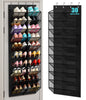 MISSLO 30 Pairs Over the Door Shoe Organizer Breathable Mesh Hanging Shoe Rack for Closet Storage with Wide Deep Pockets 10 Tier Shoes Holder Fit All the Family's Sneakers, Boots, Heels (White, 71")