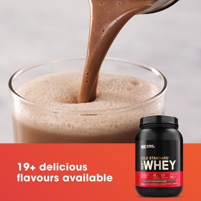 OPTIMUM NUTRITION Gold Standard 100% Whey Protein Powder, Double Rich Chocolate, 2.27kg - [packaging may vary]