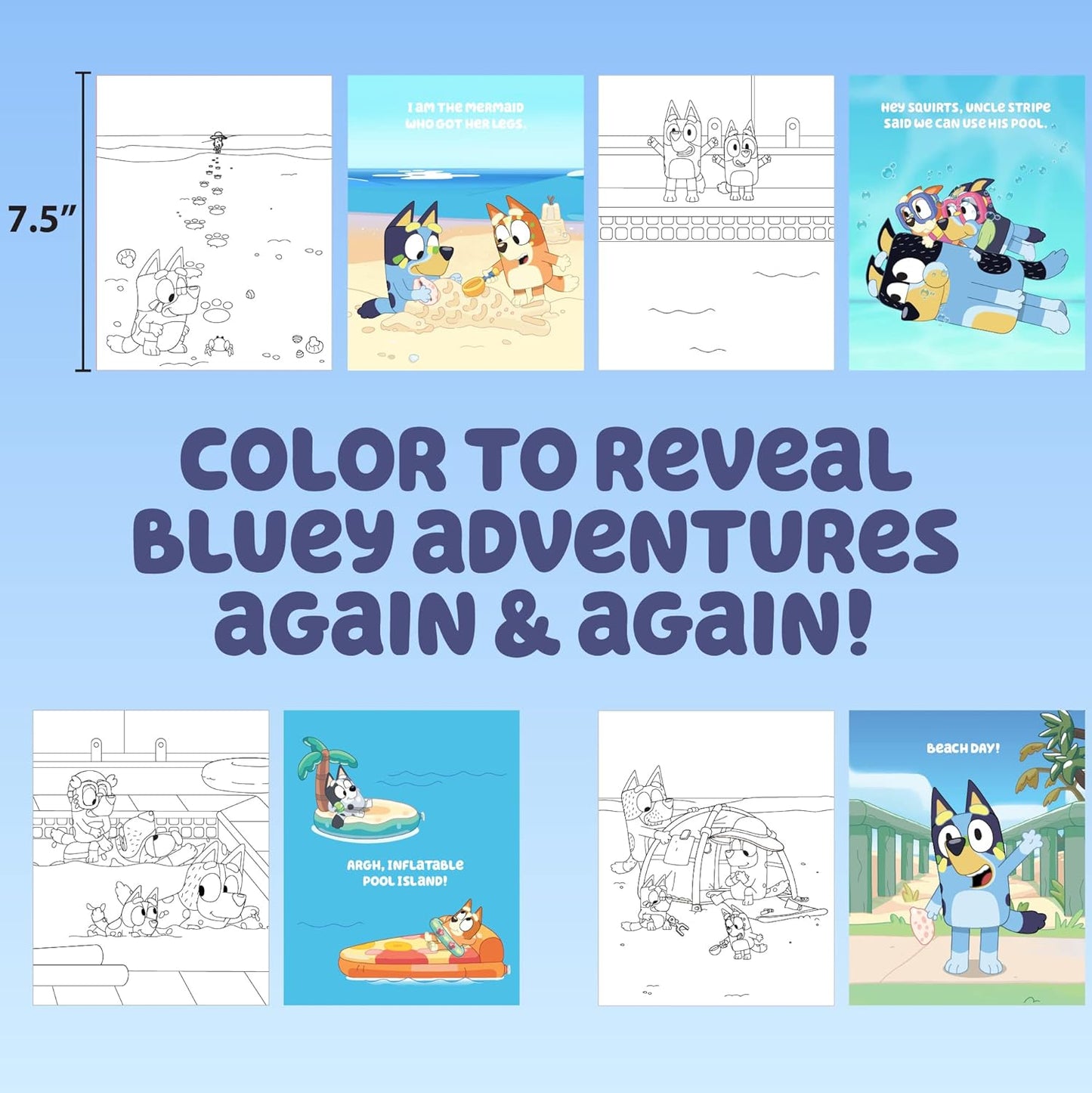 Horizon Group USA Bluey Aqua Art - A Mess-Free Coloring Experience