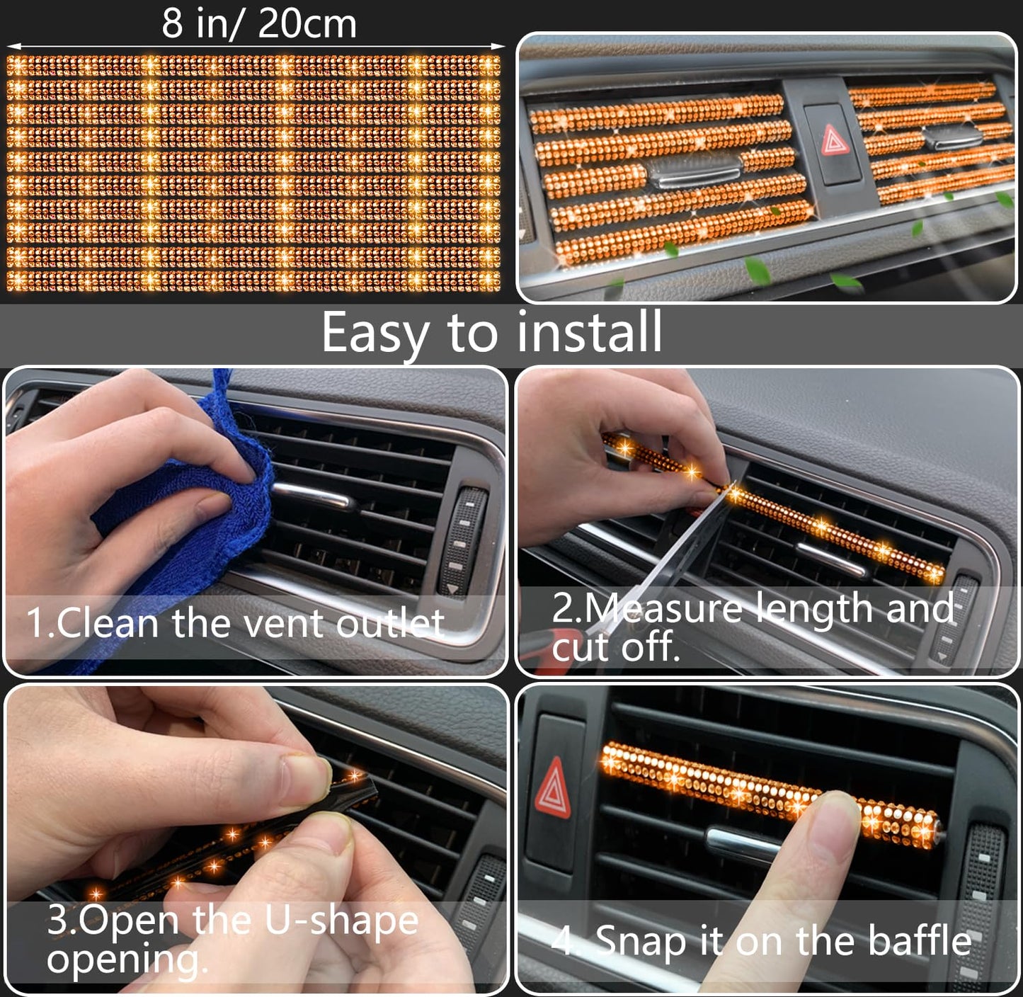 NBTEPEM 27-Piece Bling Car Accessories Set - Universal Fit Steering Wheel Covers, License Plate Frames, Phone Holder, Car Fast Charger, Coasters (Pink)