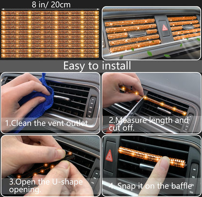 NBTEPEM 27-Piece Bling Car Accessories Set - Universal Fit Steering Wheel Covers, License Plate Frames, Phone Holder, Car Fast Charger, Coasters (Pink)