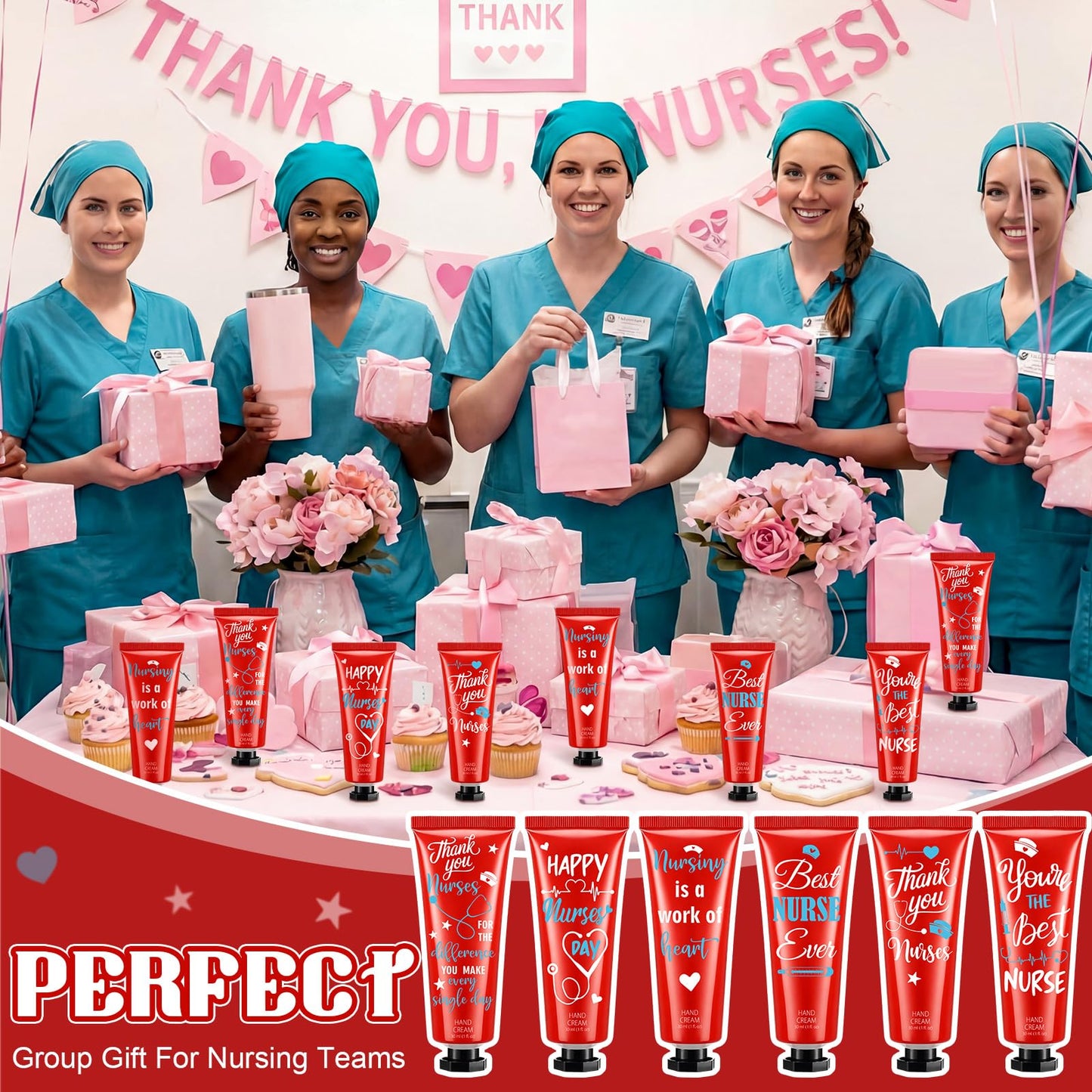 Leelosp 48 Pcs Nurse Week Gifts Bulk 2026 Nurse Appreciation Gifts Bulk for Women Nursing Hand Cream Mini Hand Lotion Travel Size Moisturizing for Nursing Student CNA Medical Assistant Accessories