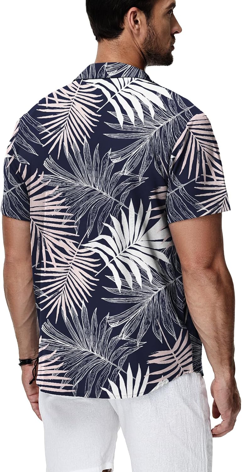 HMIYA Herren Hawaiihemden Kurzarm Button-Up Hemd Herren S-3XL