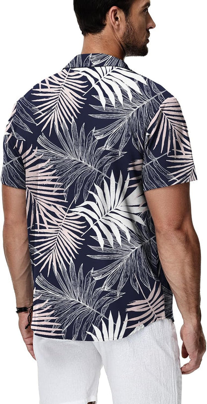 HMIYA Herren Hawaiihemden Kurzarm Button-Up Hemd Herren S-3XL