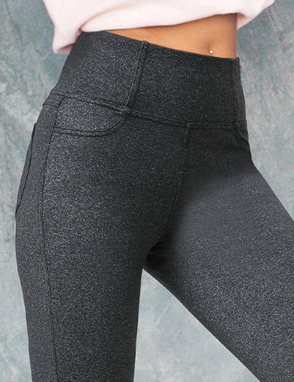 VOOVEEYA Lässige Bootcut Yoga-Hose für Damen, 4 Taschen – Schlagleggings, High Waist, Bauchkontrolle, Bootleg-Arbeitshose
