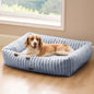 Bedsure ComfyFleece™ Cute Dog Bed for Small Medium Dogs - Washable Furry Puppy Beds, Rectangle Orthopedic Corduroy Fleece Pet Beds with Removable Zipper Cover, 25x21x7inches, Cream