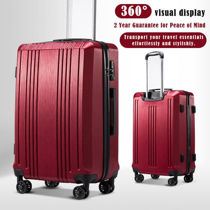 Coolife Koffer PC+ABS mit TSA-Schloss Rollkoffer Hartschale Leichtgewicht 20 Zoll 24 Zoll 28 Zoll (Orange, S (20 Zoll_Handgepäck))