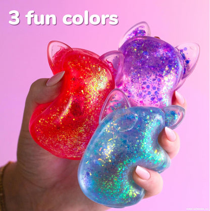 Original Squishmallows™ SLIMYGLOOP Blue Gelli Gels™, Slow Rising Sensory Squeeze Toy with Glitter, Gel Filled Fidget Toys
